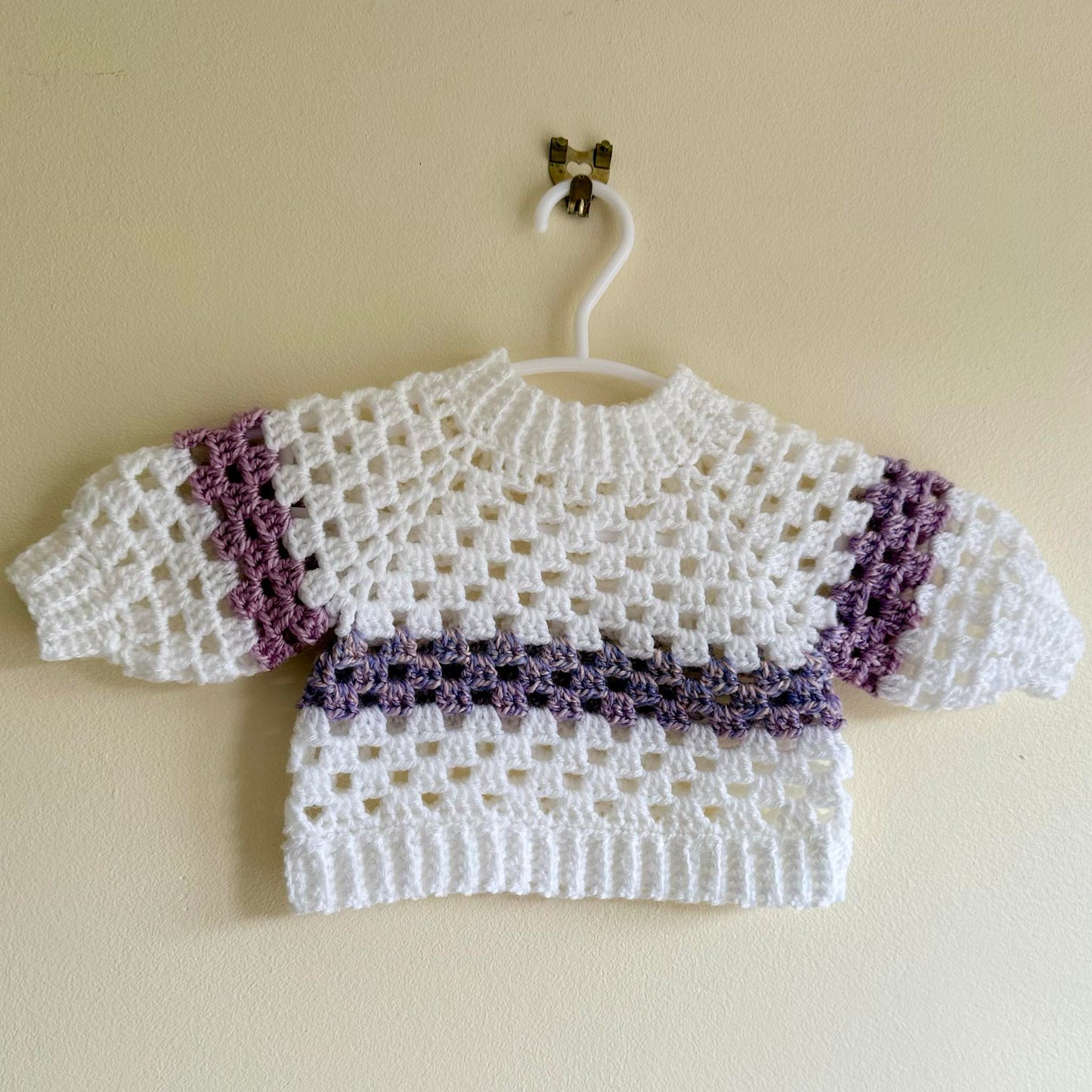 White/Purple Granny Jumper Newborn