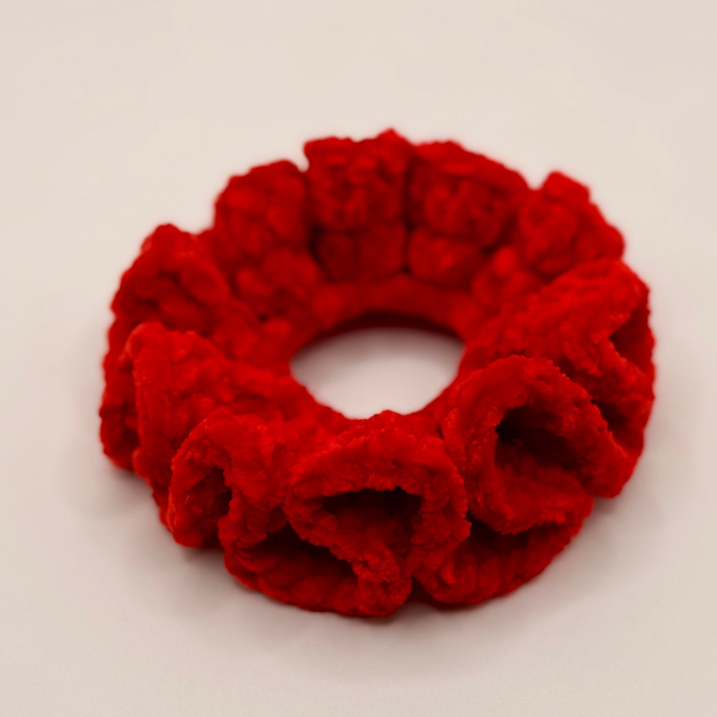 Red Chenille Scrunchie