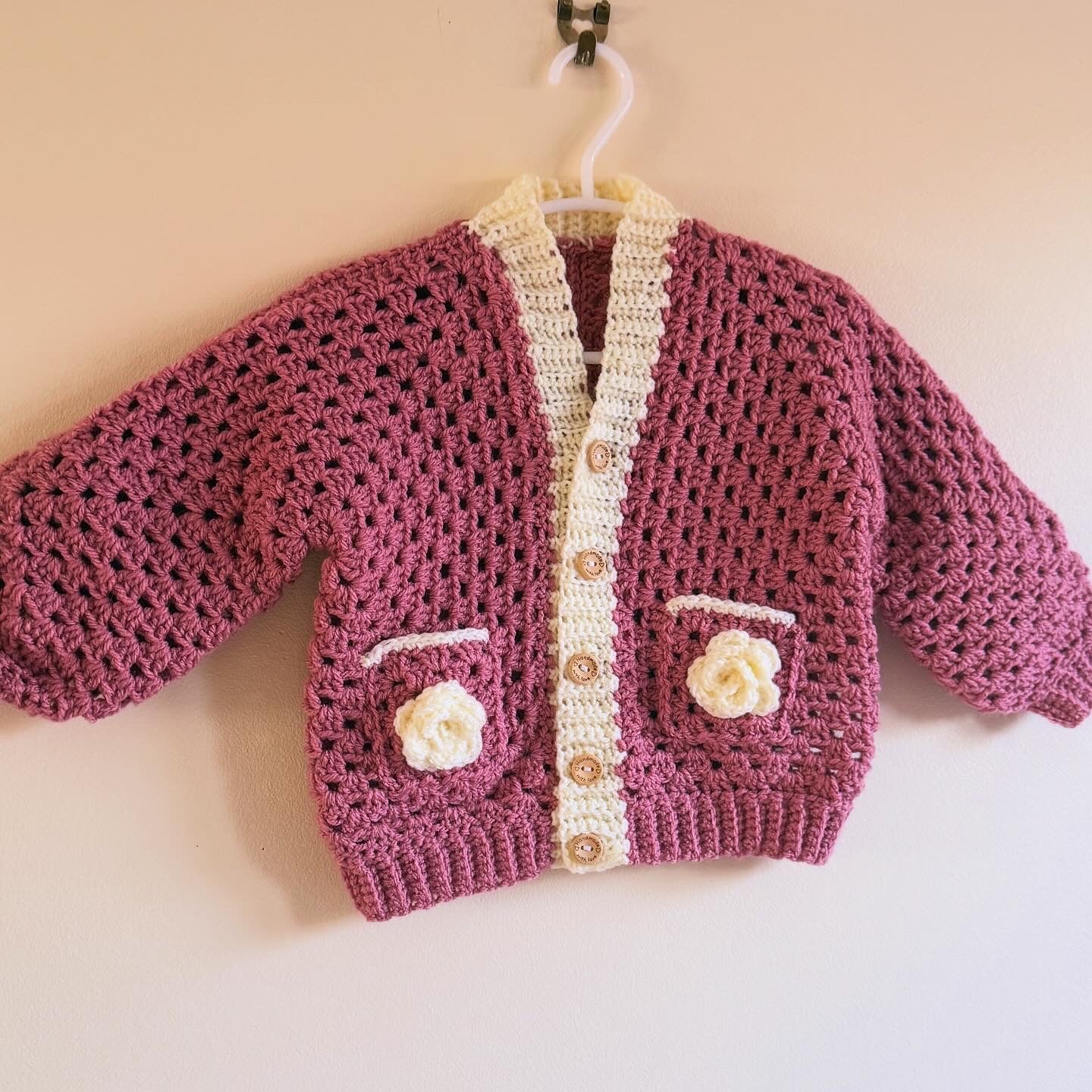 Dusky Rose Granny Cardigan (1-2Years)