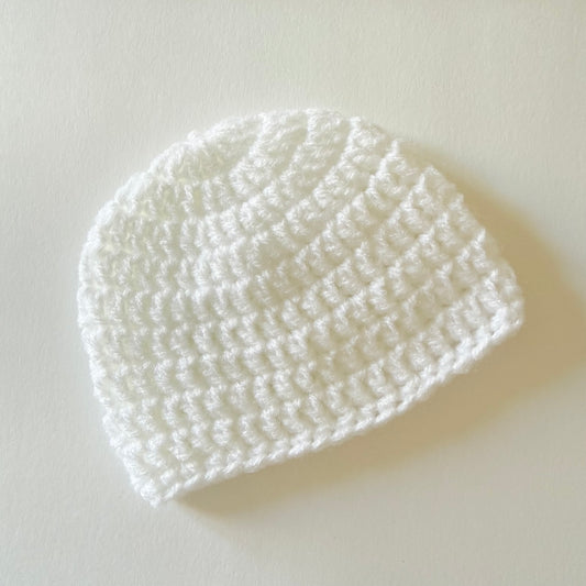 Newborn White Beanie