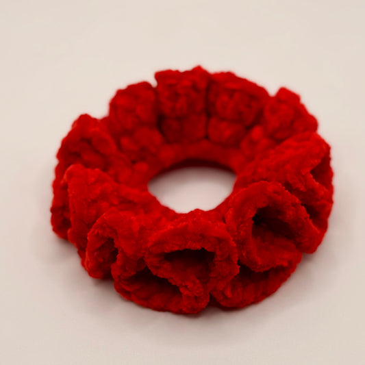 Red Chenille Scrunchie