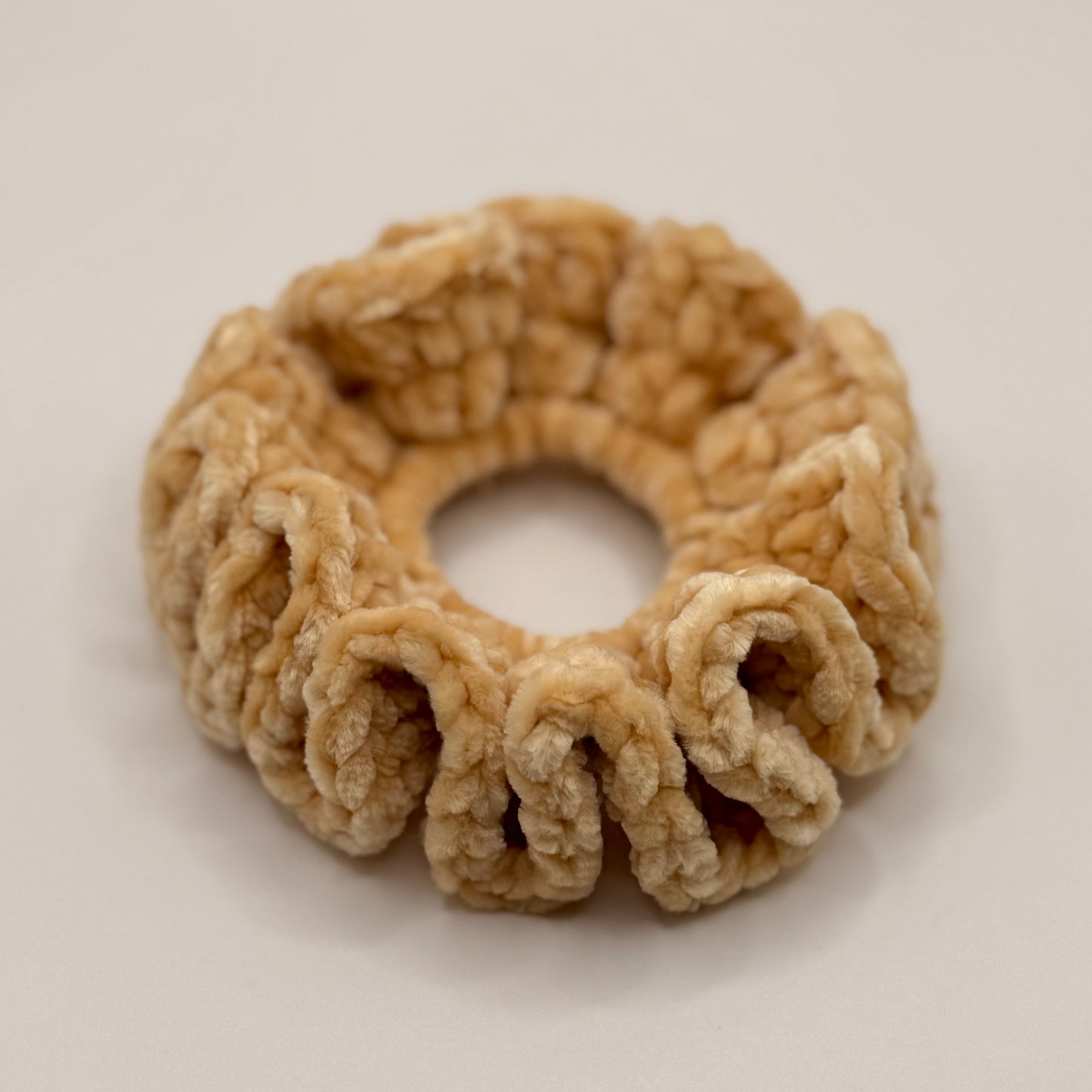 Beige Chenille Scrunchie